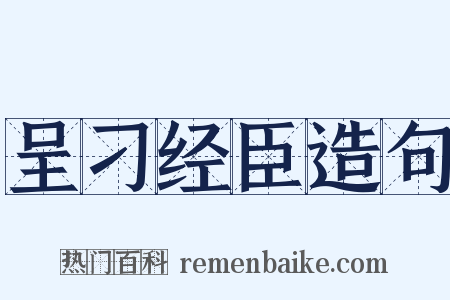 呈刁经臣造句是什么意思的图片